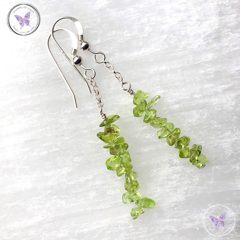 Peridot Chip Dangle Earrings